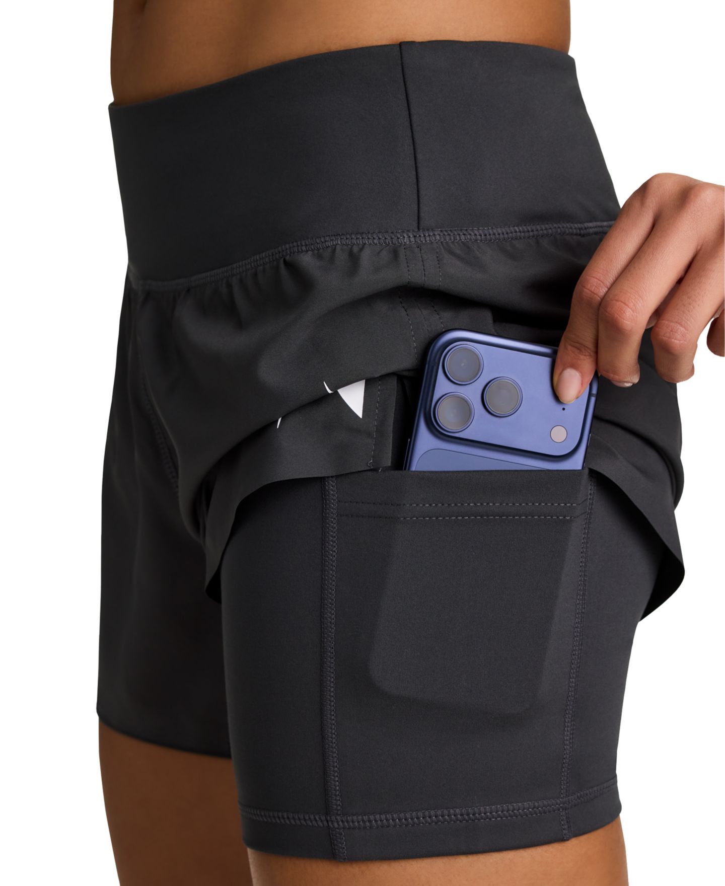 Женские шорты Reebok Interlock Pull-On Running, цвет: Чёрный — фото 3