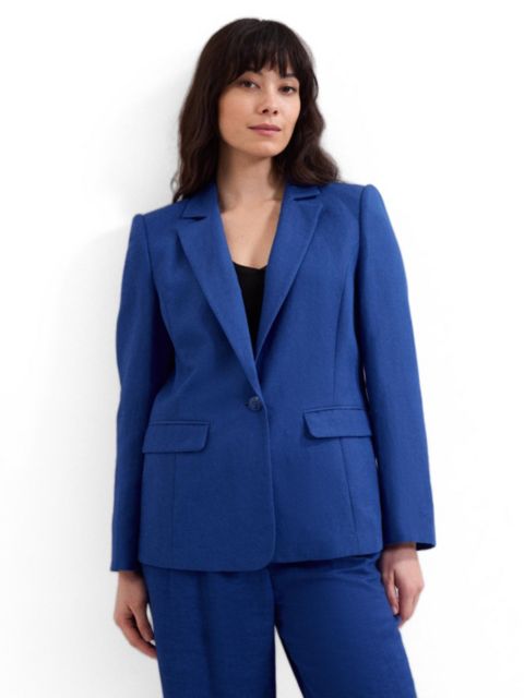 Женский пиджак Phase Eight Floette Linen Blazer, цвет: Средний синий