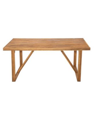 67-Inch Acacia Wood Outdoor Dining Table for Patio and Garden Gatherings