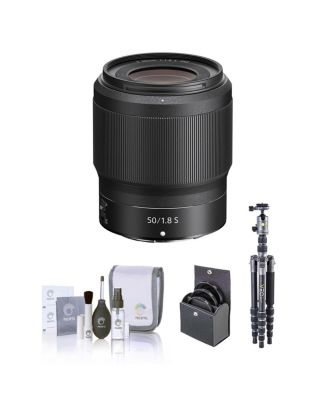 NIKKOR Z 50mm f/1.8 S Lens, Bundle with Vanguard VEO 3 GO 235AB 23mm 5-Section Aluminum Travel Tripod with T-50 Ball Head, 62mm Filter Kit,