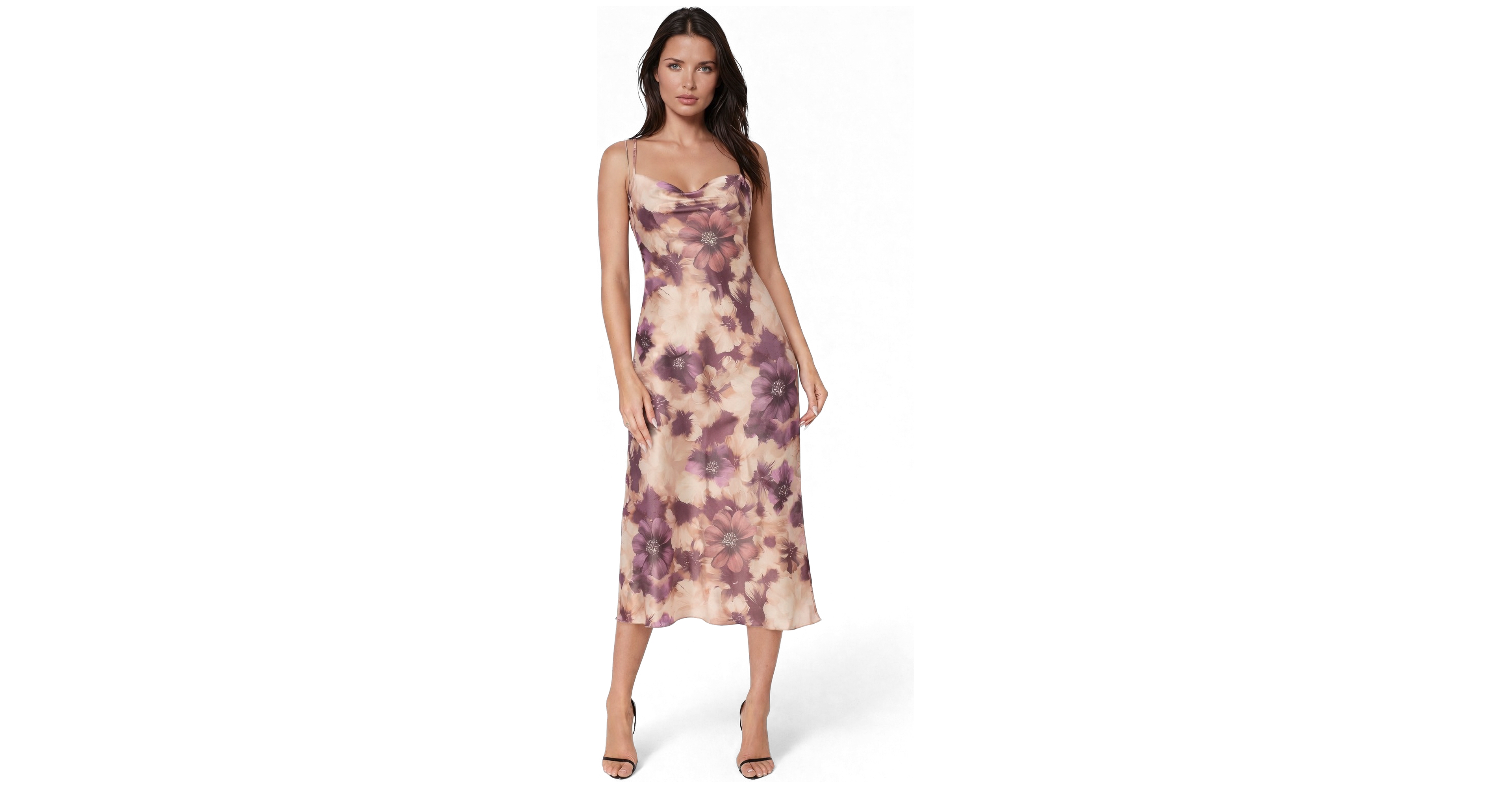 Bebe Women's Printed Cowl Maxi Dress
