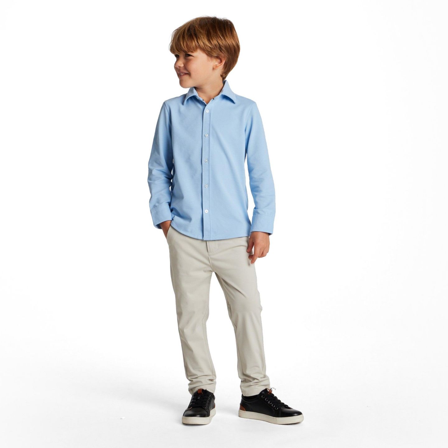 Рубашка Andy & Evan Blue Knit-Tech Shirt для мальчиков, цвет: Синий — фото 2