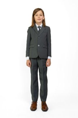 Big Boys 007 Slim Fit 5-Piece Shirt, Tie, Jacket, Vest and Pants Suit Set
