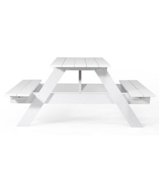 Outdoor 70" HDPE Plastic Picnic Table Bench With Umbrella Hole