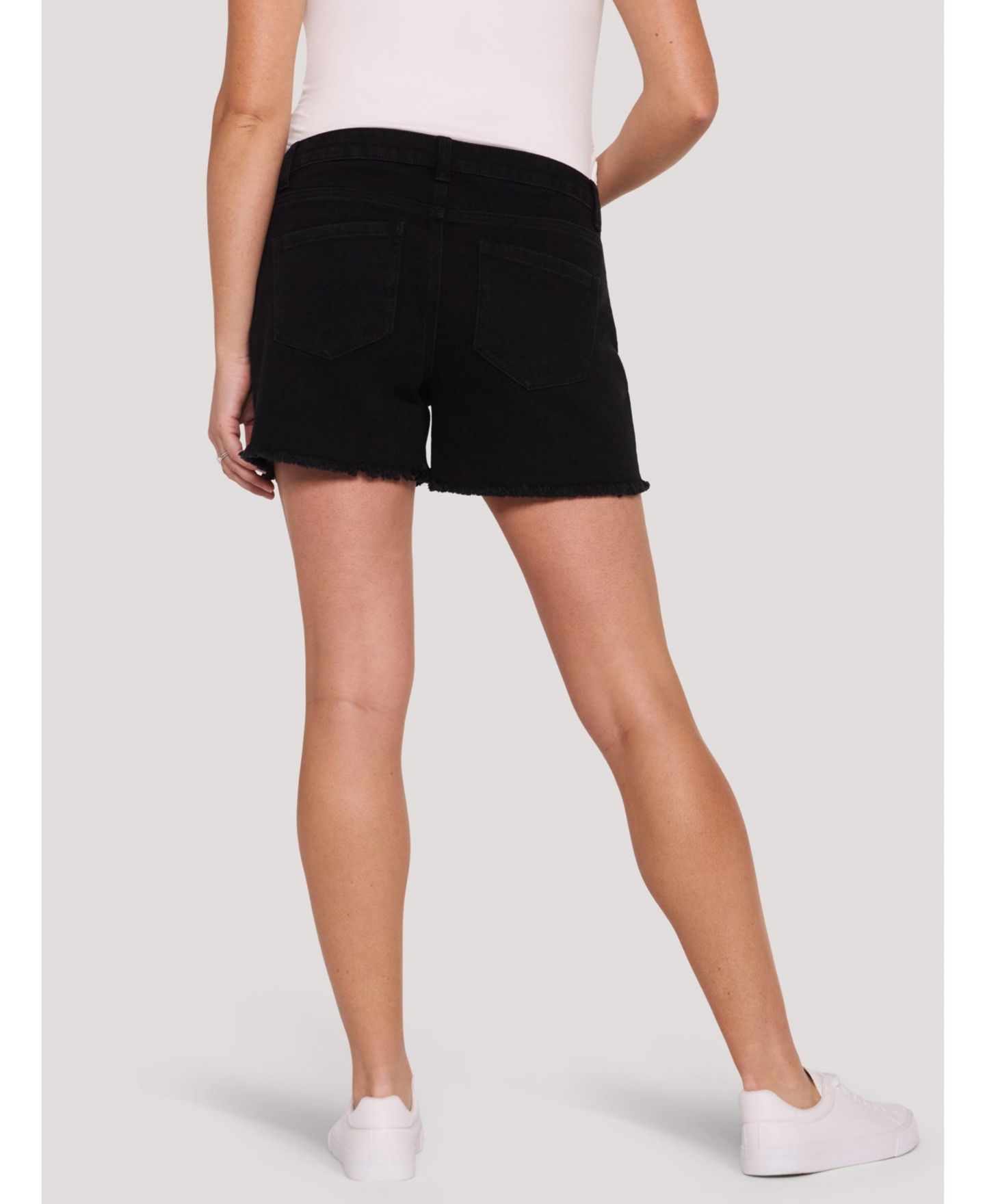 Женские шорты Motherhood Maternity Under the Belly Cut Off Denim Maternity Short, цвет: Чёрный — фото 2