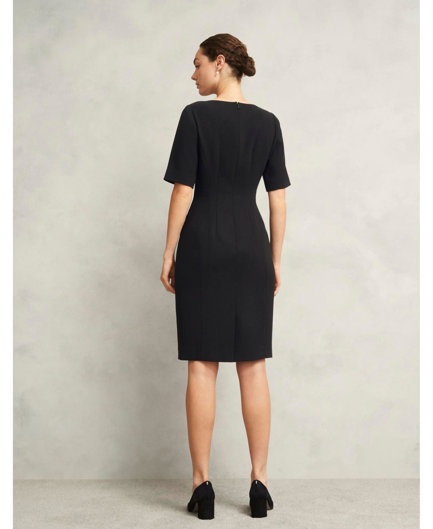 Женское платье Hobbs London Rae Sleeved, цвет: Чёрный — фото 9