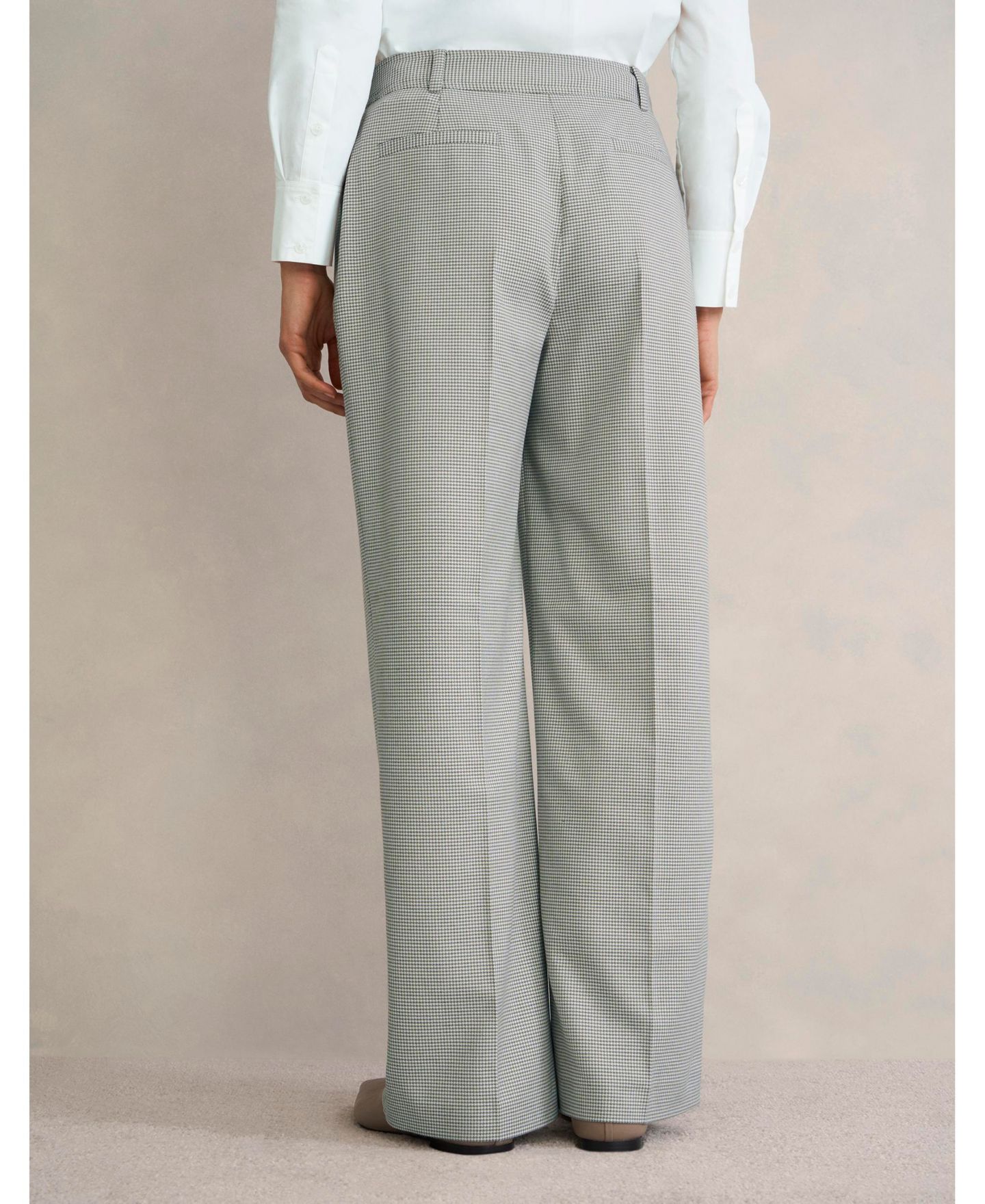 Женские брюки Hobbs London Ellie Wide Leg Tailored, цвет: Бежевый / Хаки — фото 4