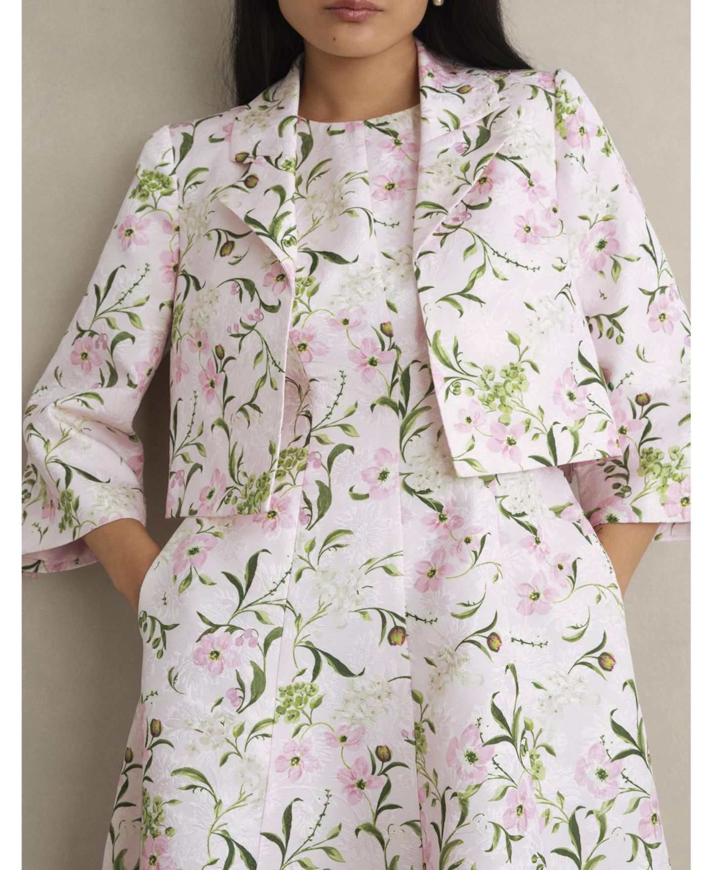 Женская куртка Hobbs London Lana Cropped Floral, цвет: Розовый разноцветный — фото 4