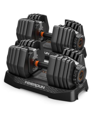 105LB Total Weight 15-in-1 Adjustable Dumbbell, Quick Dial 5-52.5LBS Heavy-Duty Single Dumbbell with Storage Box and Fitness App