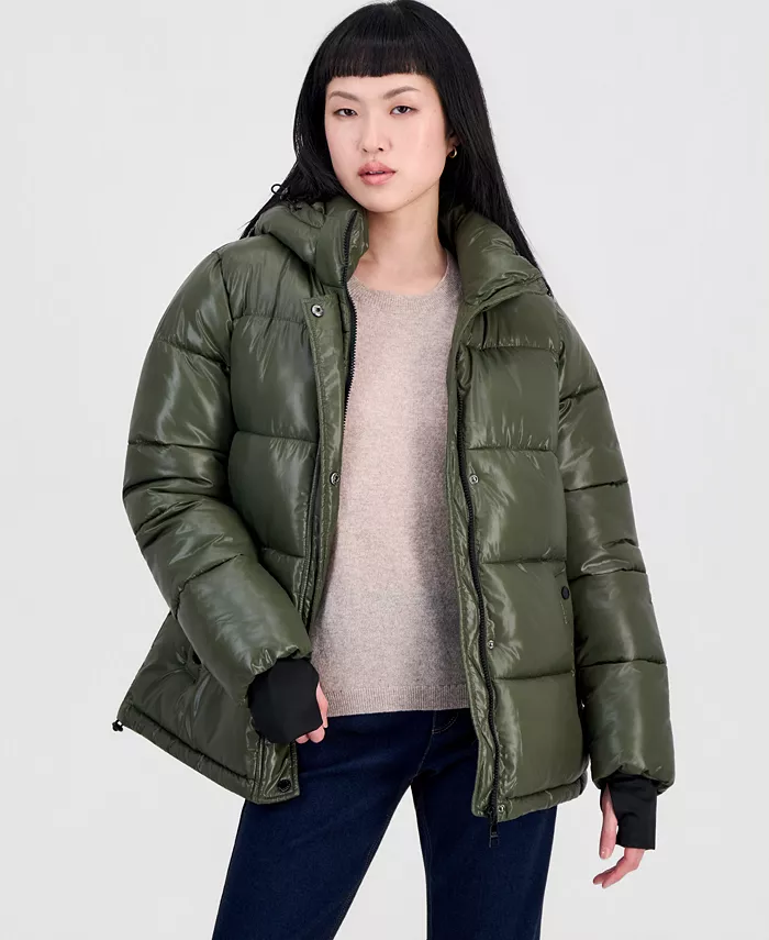 Women's Hooded Short Quilted Puffer Coat - thumbnail 5