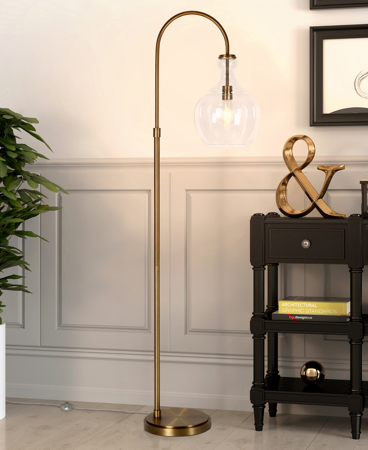 Hudson & Canal Verona 70" Metal Arc Floor Lamp