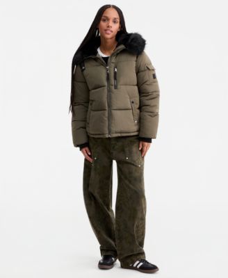 Women's Hooded Faux-Fur-Trim Puffer Jacket