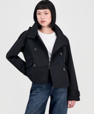 Women's Short Hooded Trench Coat