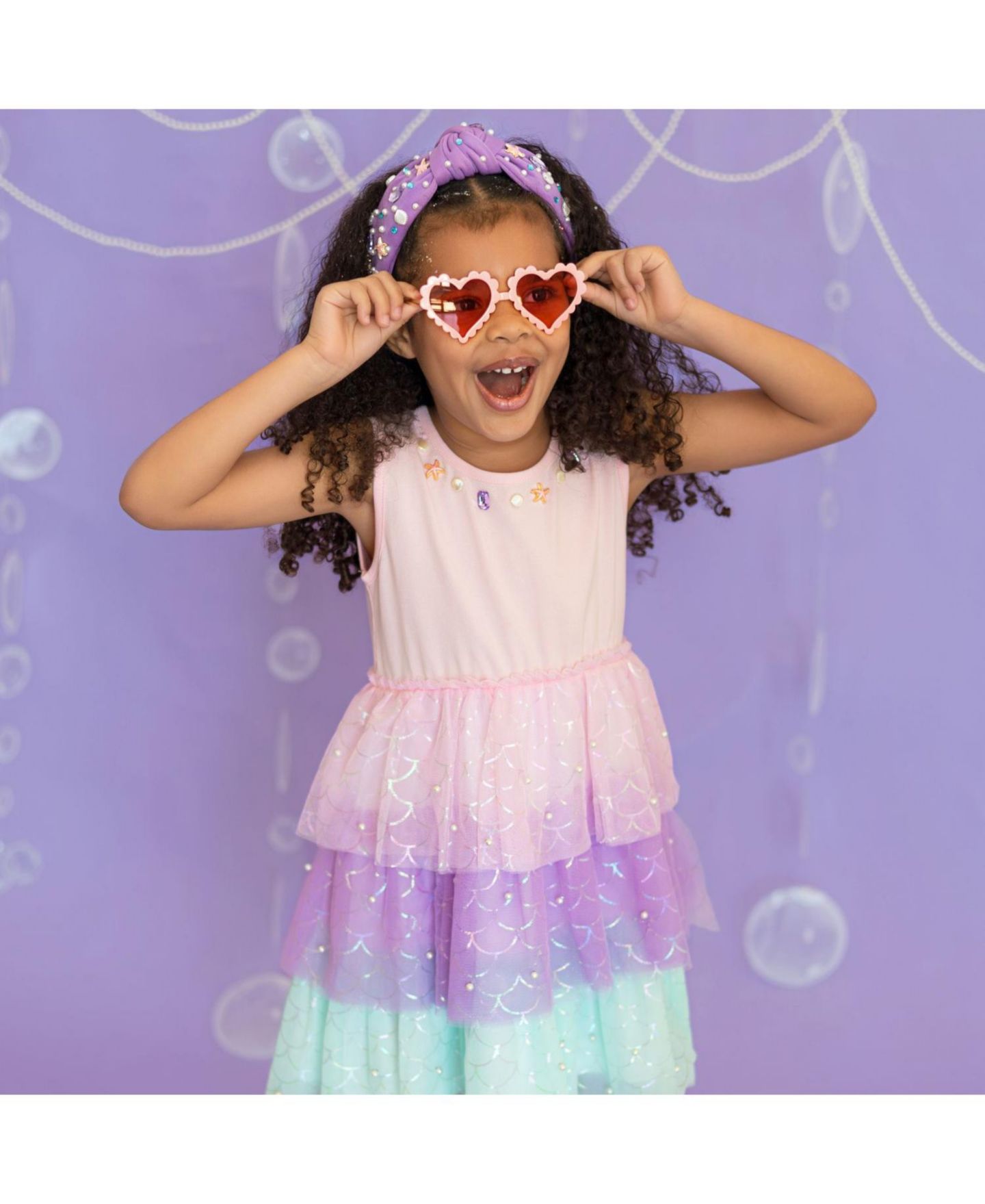 Платье Sweet Wink Mermaid Pearl Tank Tutu Dress для девочек-малышей, цвет: Разноцветный — фото 5