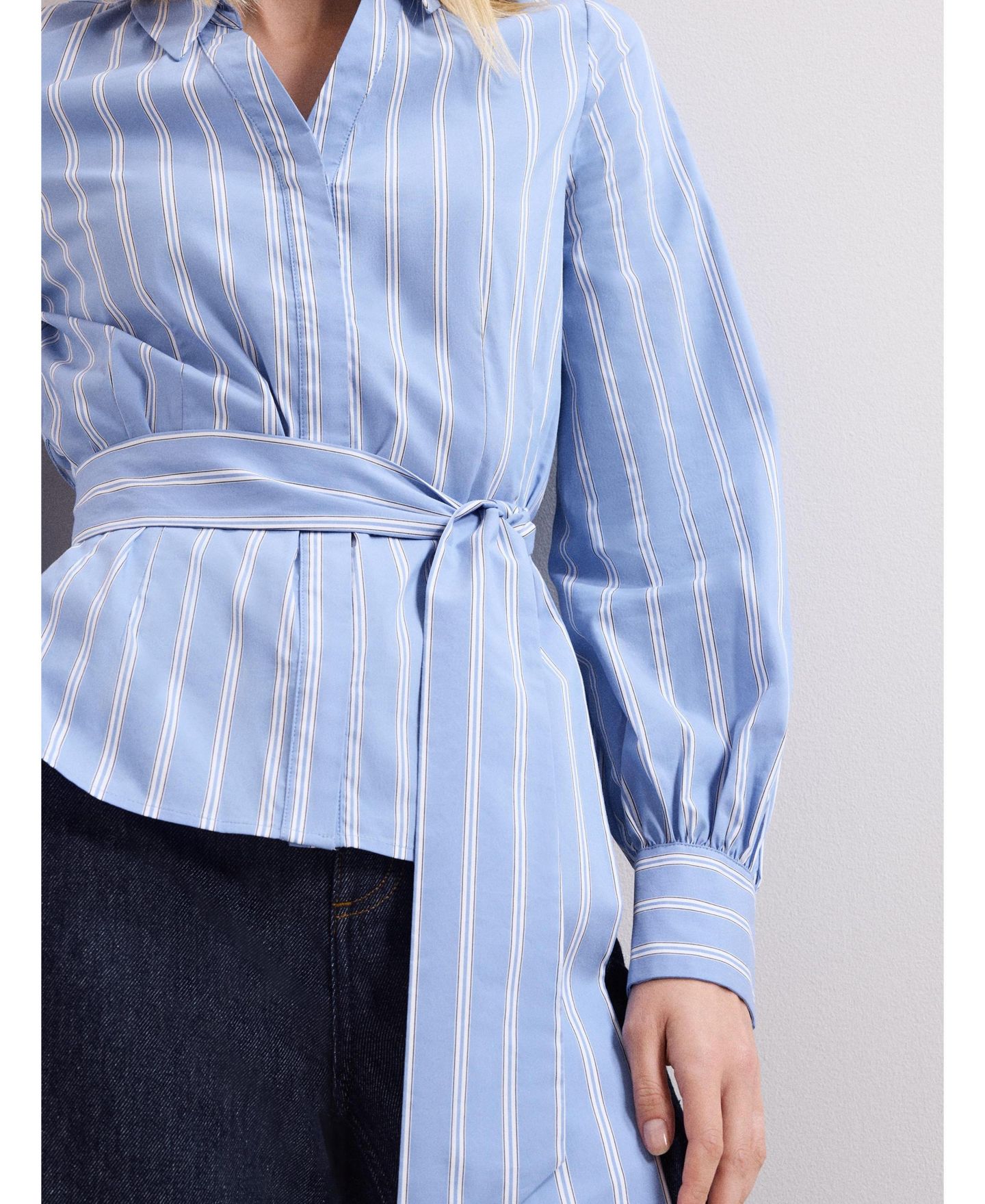 Женская рубашка Phase Eight Collared Statement-Belt, цвет: Синий — фото 4