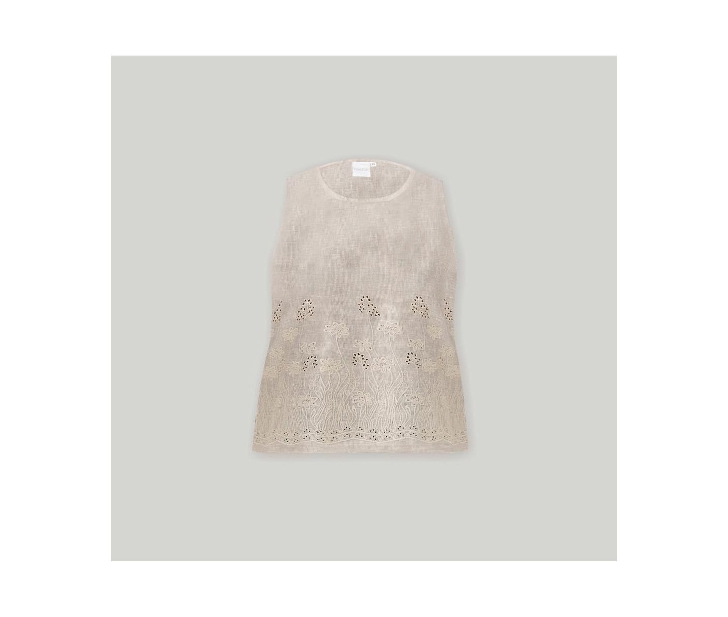Женский топ Reistor Checkered Linen Embroidered Button-Back — фото 9
