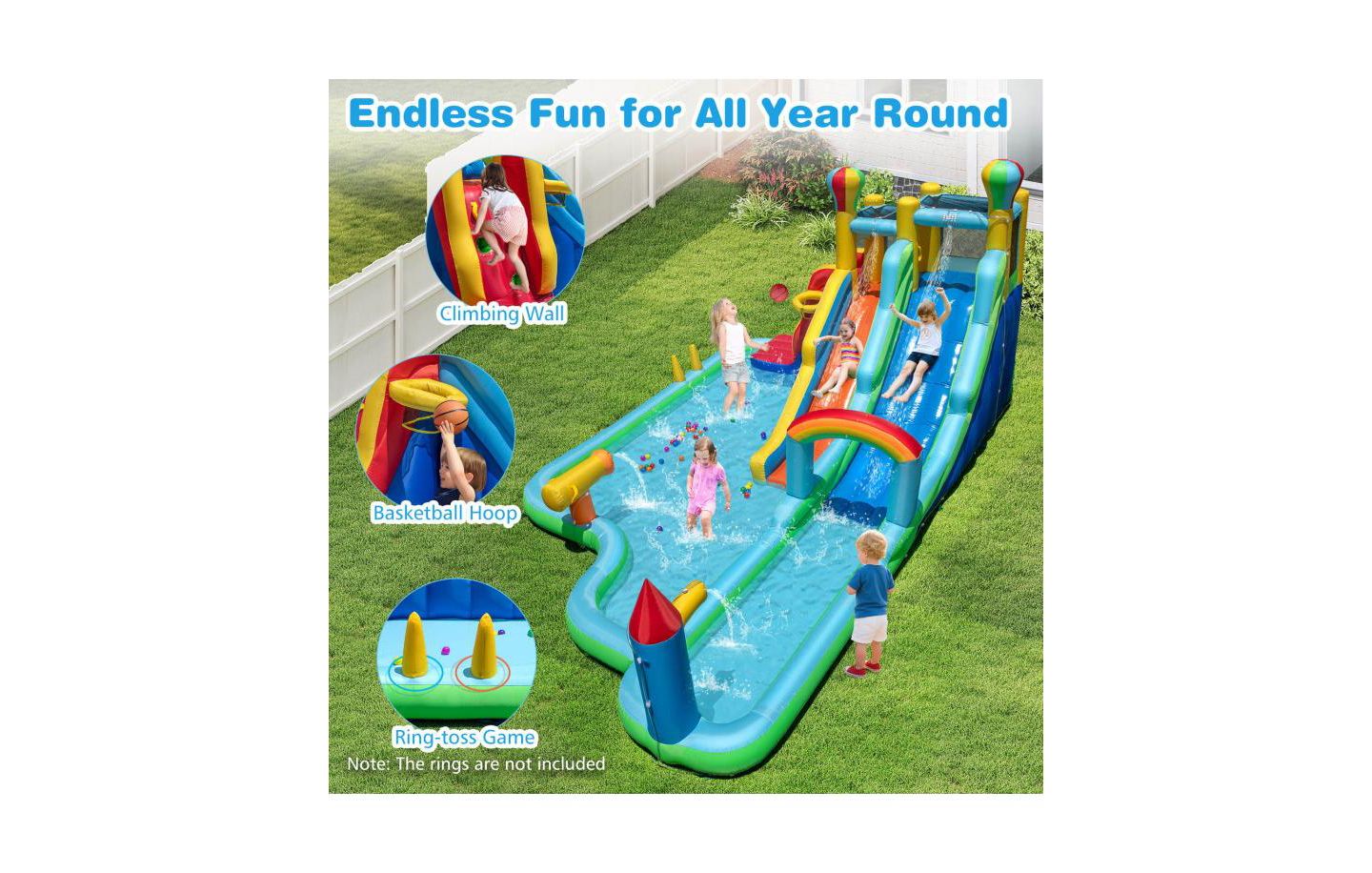 Детская игрушка Slickblue Kids Giant Bounce House Water Slide Park with 950W Blower, цвет: Разноцветный — фото 5