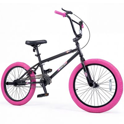 Freestyle BMX Bike, 20" Trick Bicycle with 360 Degree Steering, Adjustable Seat