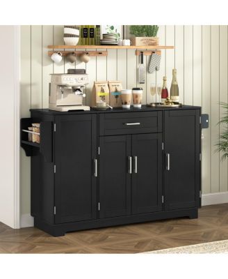  54.3" 4-Door Sideboard Buffet Cabinet with Storage and Adjustable Shelves