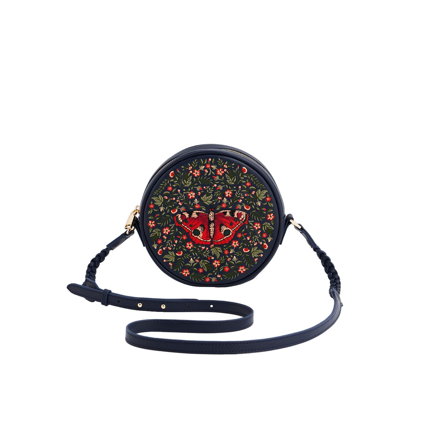Женская сумка Fable England Butterfly Embroidered Circle, цвет: Тёмно-синий — фото 1
