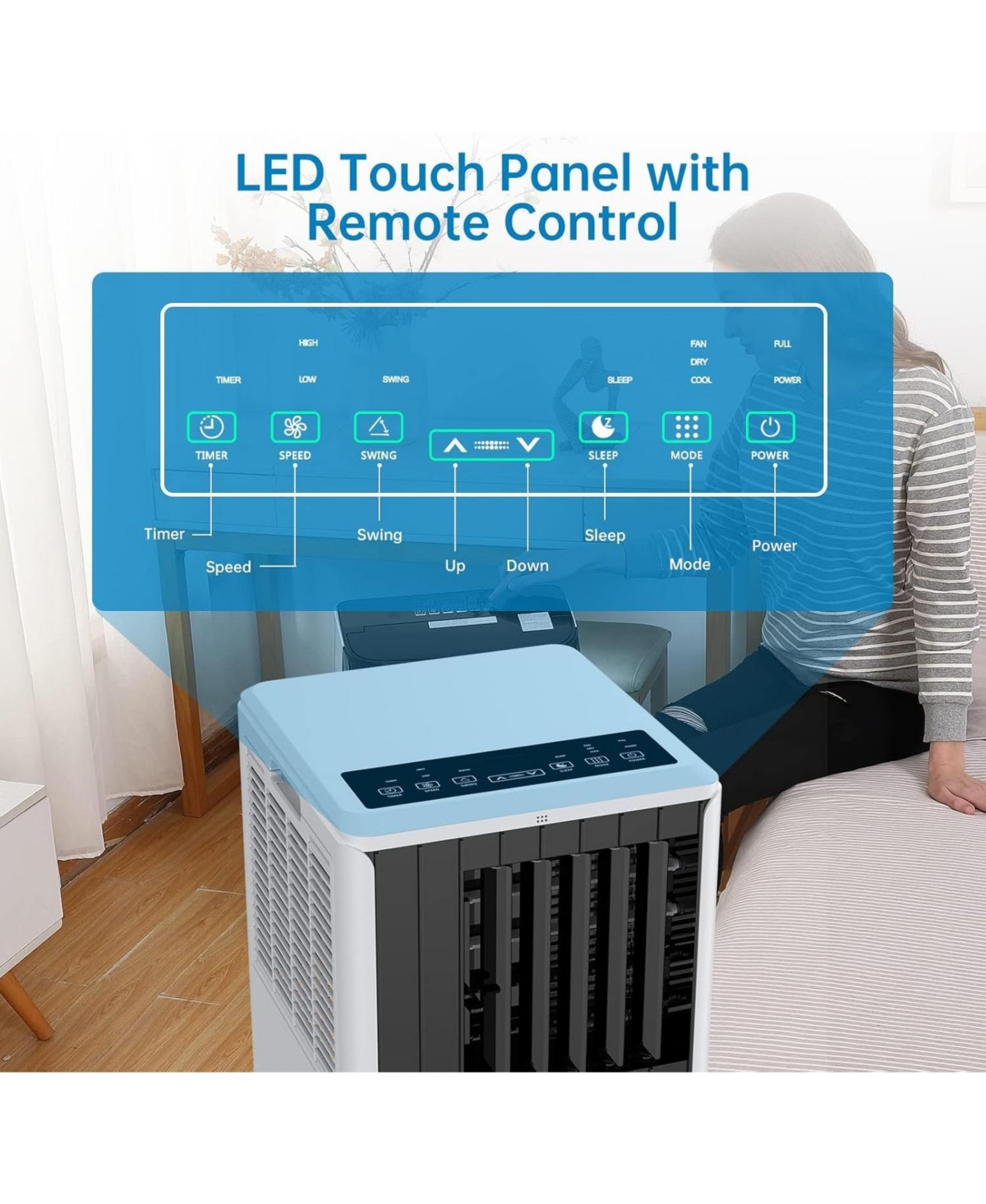 Xo 2-Piece Set of 8,000 Btu Portable Air Conditioners with Cooling, Dehumidifier and Fan, Remote, Quiet Operation and Timer