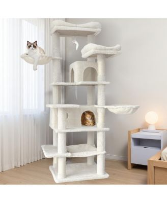 68in Multi-Level Cat Tree with Hammocks, Cave, and Scratching Posts
