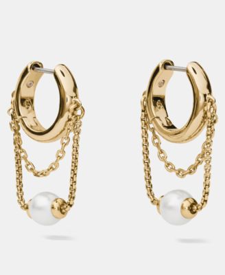 Gold-Tone Chain Reaction Huggie Earrings