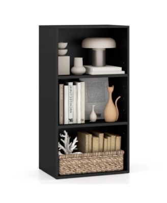 3-Tier Cube Bookcase Modern Open Bookshelf with Adjustable Shelves