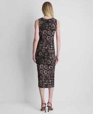 dkny bodycon dress Logo Jacquard Crew Neck Dress | Bodycon