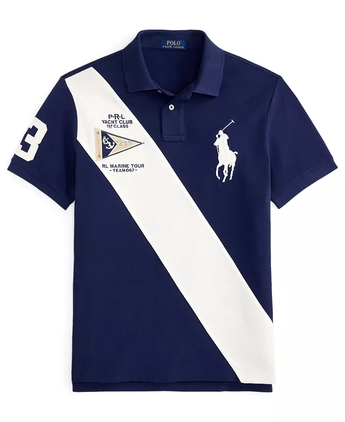 Men's Custom Slim-Fit Big Pony Mesh Polo Shirt - thumbnail 5