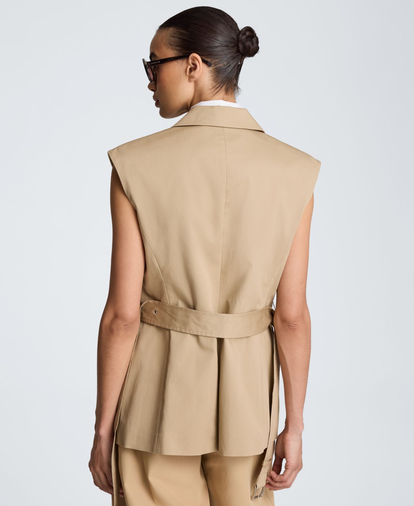 Женский жилет Kenneth Cole Belted Notch Collar Vest, цвет: Farro — фото 5