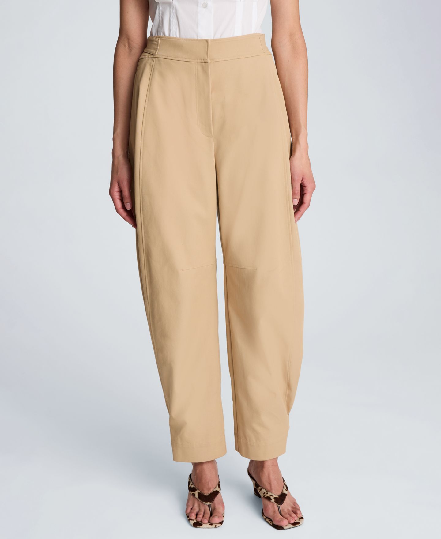 Женские брюки Kenneth Cole High Rise Fly Front Tab Barrel Leg, цвет: Farro — фото 8
