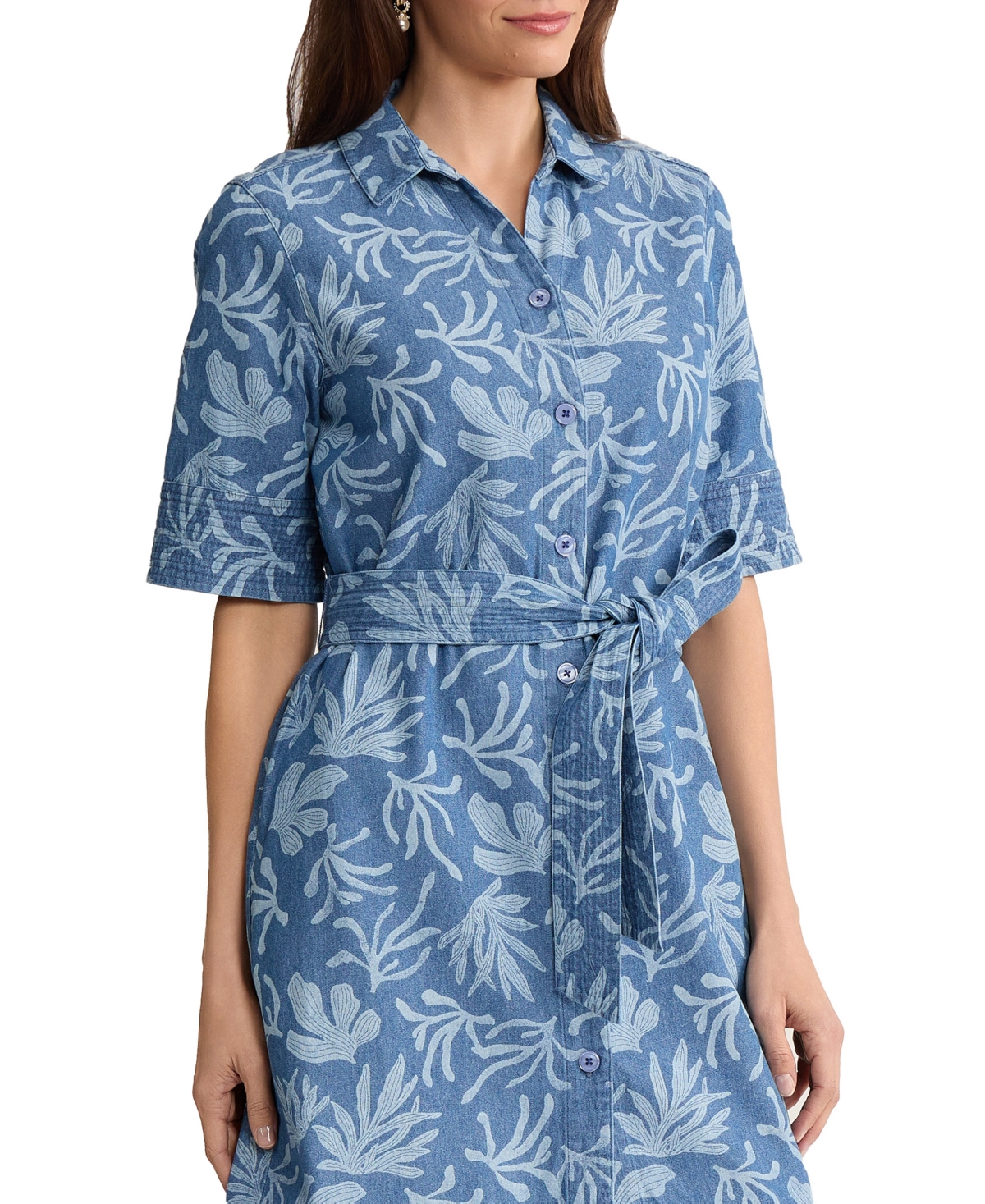 Jones New York Petite Short-Sleeve Shirt Dress