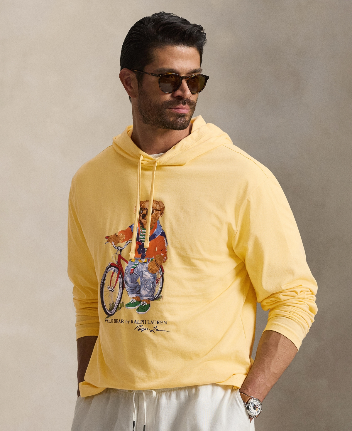Polo Ralph Lauren Men's Big & Tall Bear Jersey Hooded T-Shirt