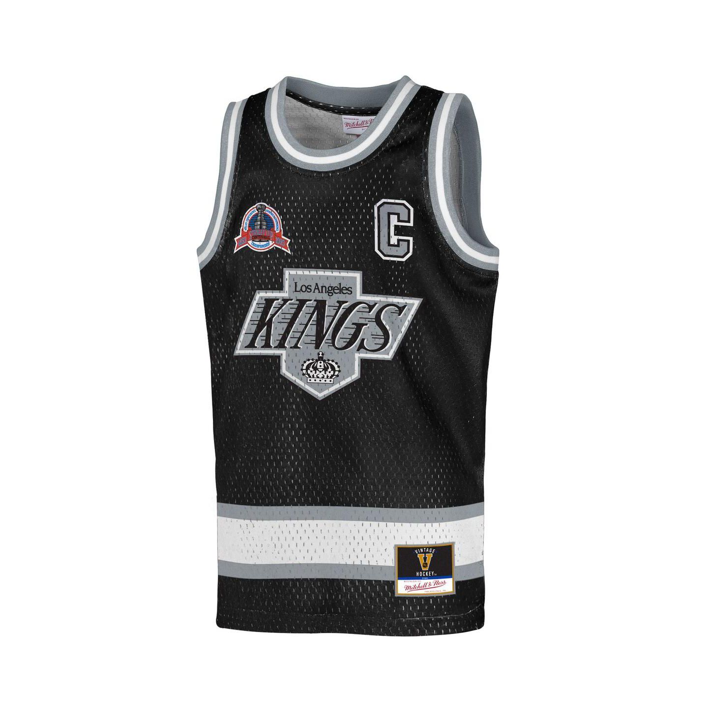 Детский топ Mitchell & Ness Wayne Gretzky Black Los Angeles Kings Maxxed Out Fashion Basketball Jersey — фото 3