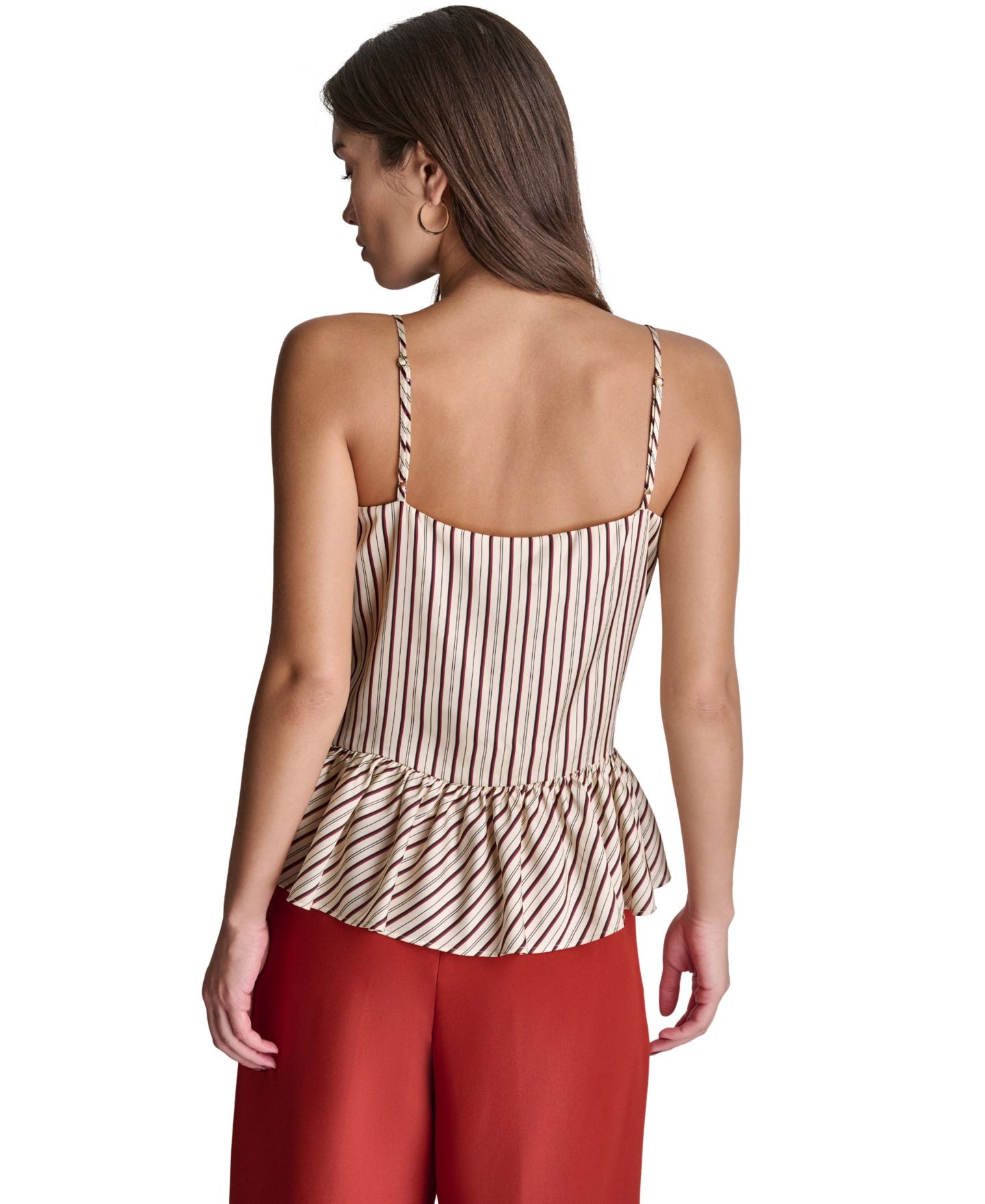 Женский топ BCBG V-Neck Stripe, цвет: Ржавый разноцветный — фото 5