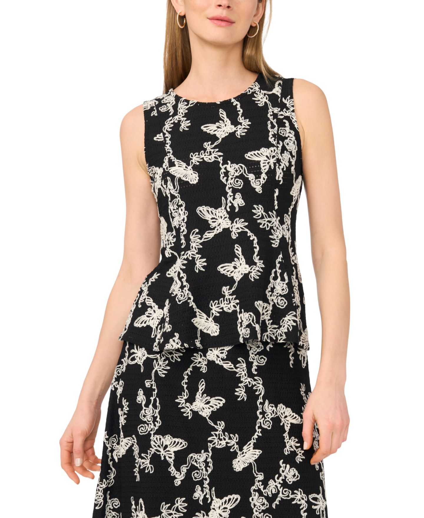 Женская юбка Vince Camuto Printed A-Line Maxi, цвет: Насыщенный чёрный — фото 3