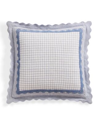 Gingham Scallop Decorative Pillow, 20" x 20"