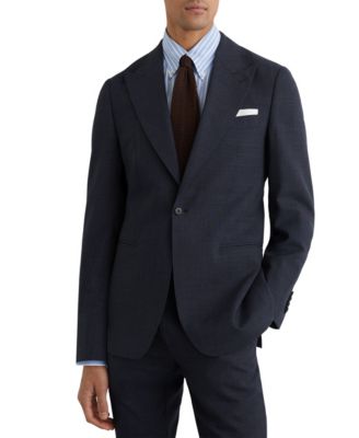 Men's Fiber Tailored-Fit Wool Textured Single-Breasted Blazer
