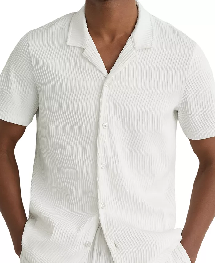 Men's Aleo Textured-Wave Cuban-Collar Shirt - thumbnail 6
