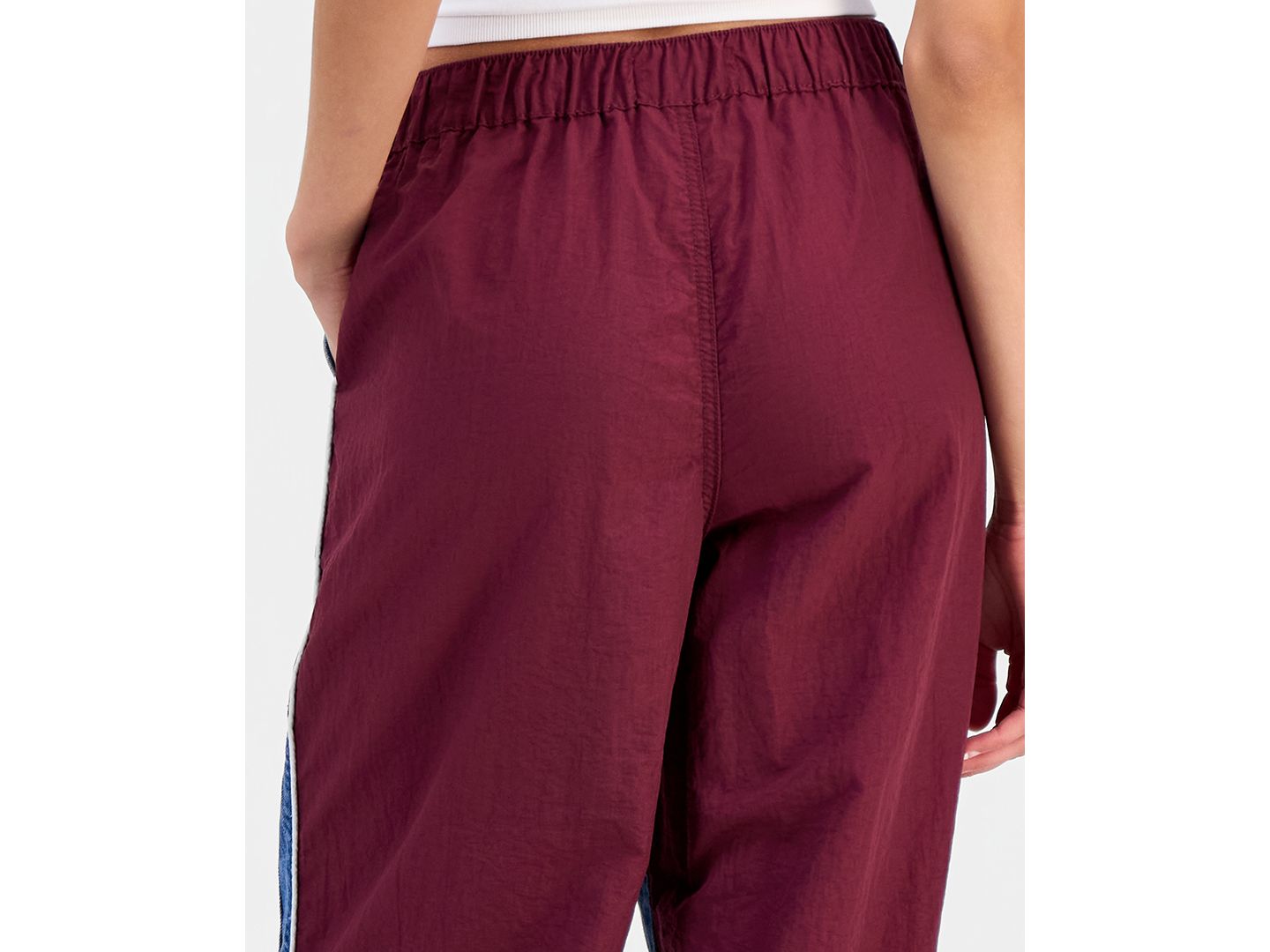 Женские джинсы Madden Girl Juniors' Mixed Materials Wide Leg, цвет: Джинсовый / Бордовый — фото 6
