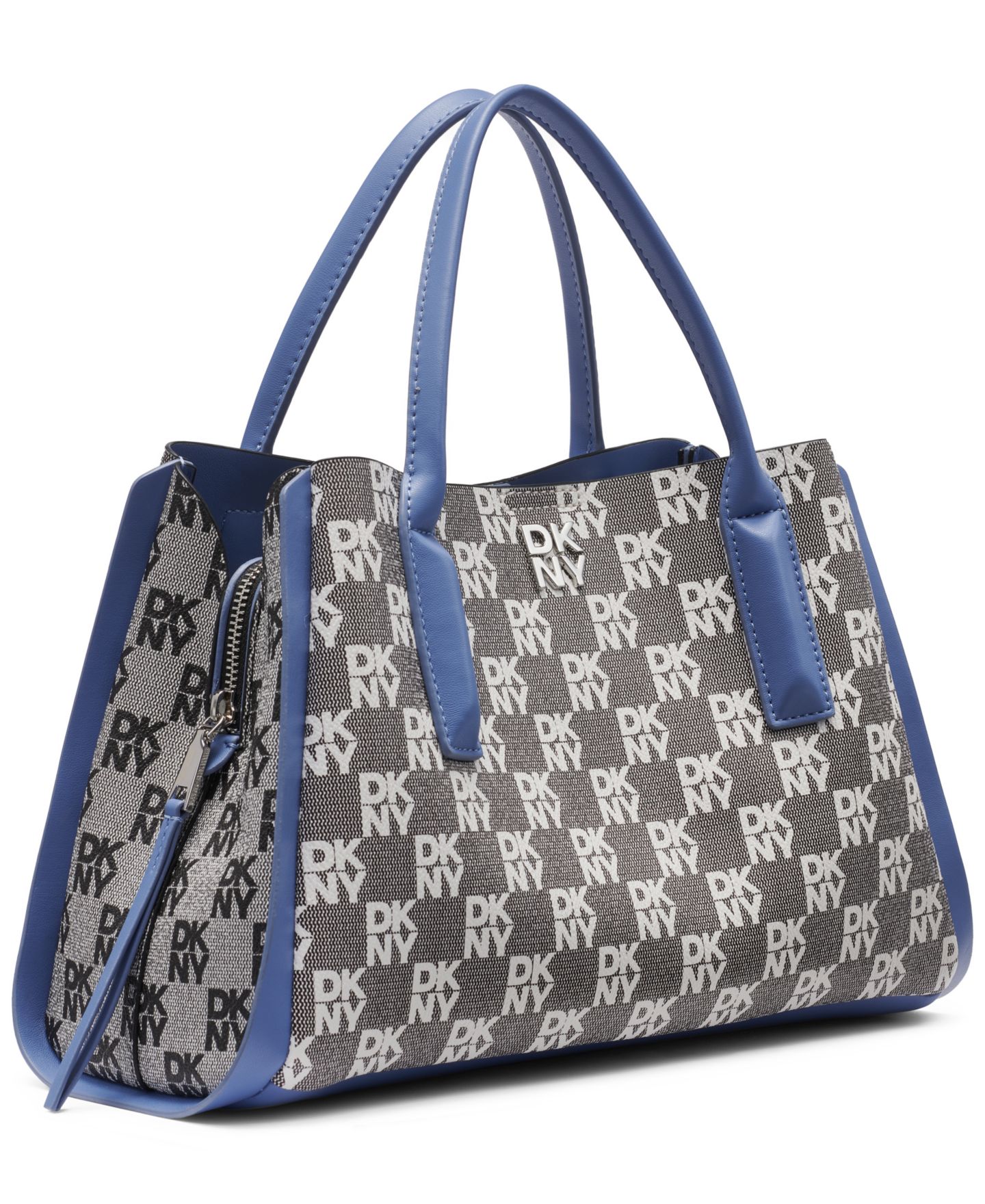 Женская сумка DKNY Josie Medium Magnetic Satchel Handbag, цвет: Небесно-голубой комбинированный — фото 3