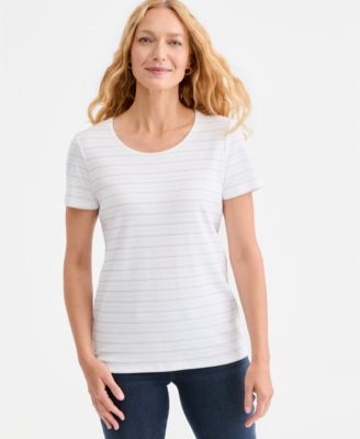 Women's Printed Short-Sleeve Scoop-Neck Top