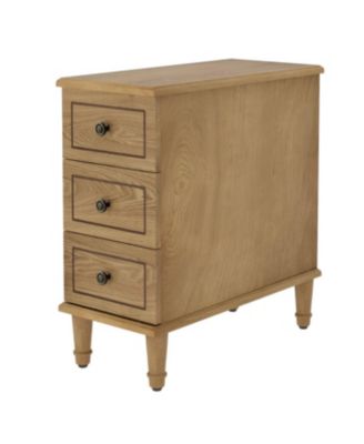 Wood Nightstand with 3 Drawers Fully Assembled Side Table