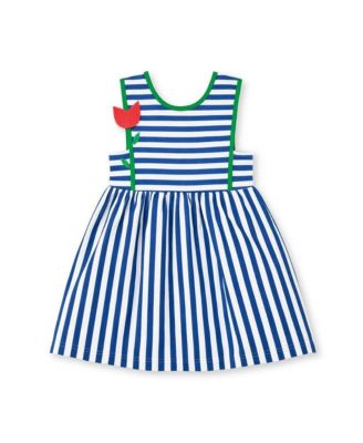 Big Girl Stripe Knit Dress With Tulip