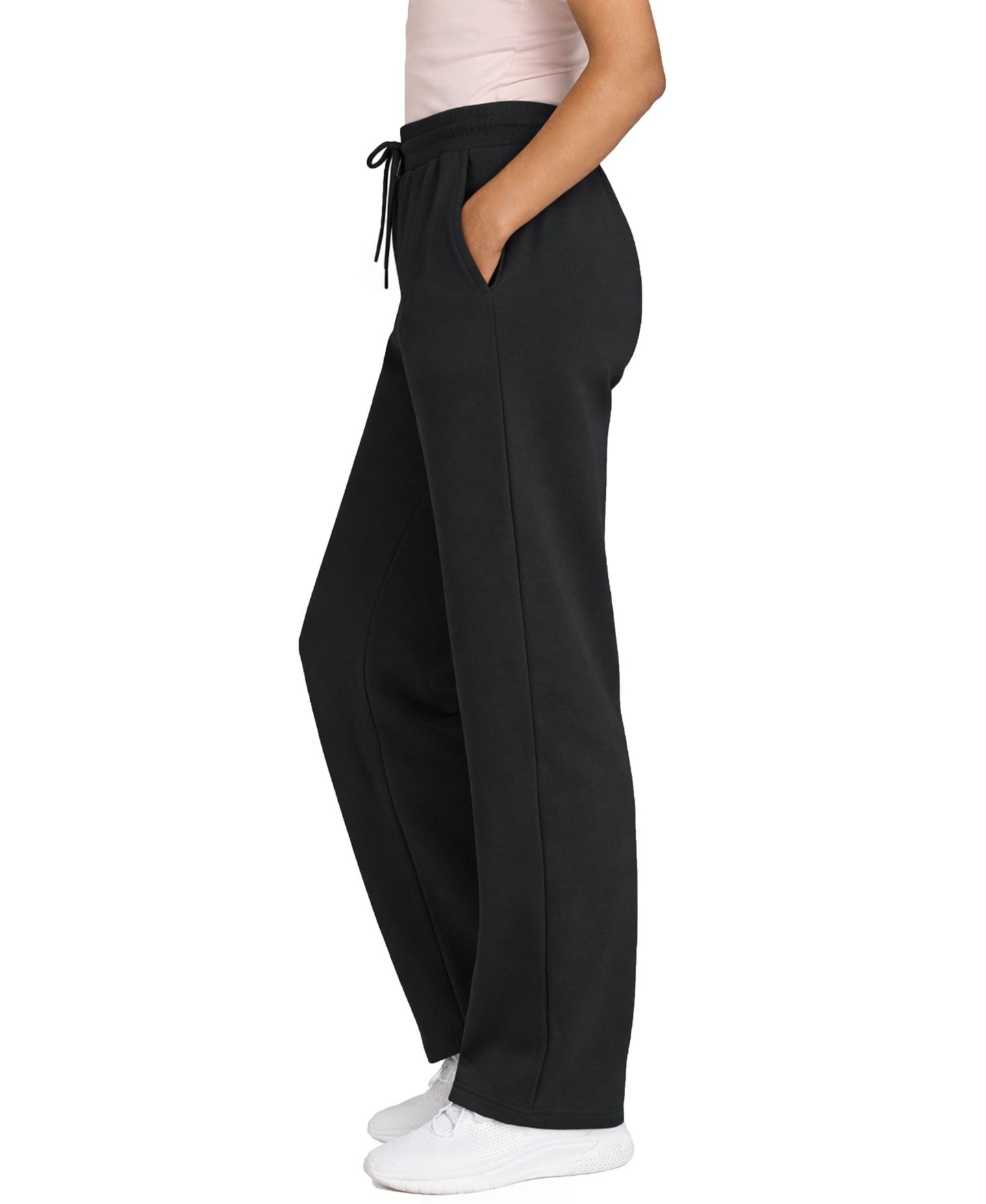 Женские брюки Blue Ice Heavyweight Wide Leg Loose Fit Fleece Sweatpants, цвет: Чёрный — фото 2