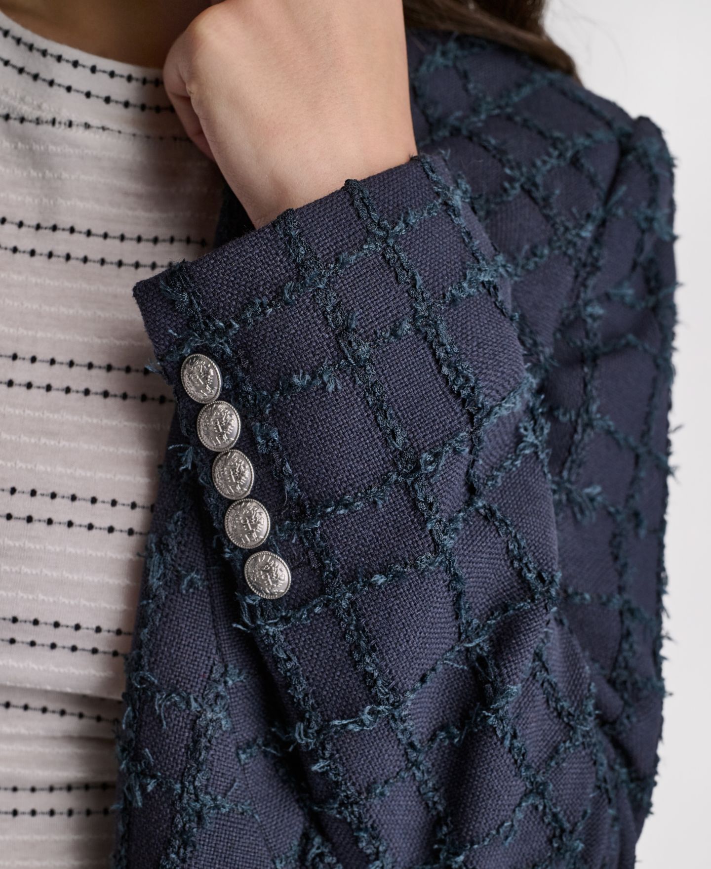 Женская куртка BCBG Open-Front Stand Collar, цвет: Глубокий морской — фото 6