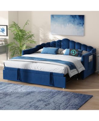  Daybed with Pop-Up Trundle and Charging Ports