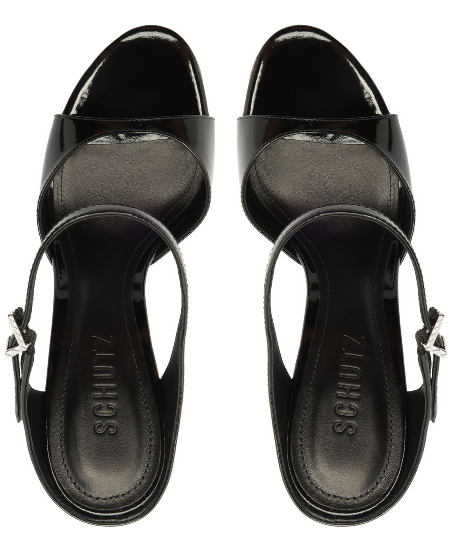 Женские сандалии Schutz Lyra Buckle Slide Dress Sandals, цвет: Чёрный — фото 9