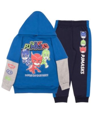Toddler Boys PJ Mask 2 Piece Fleece Hoodie and Jogger Pants Outfit Set